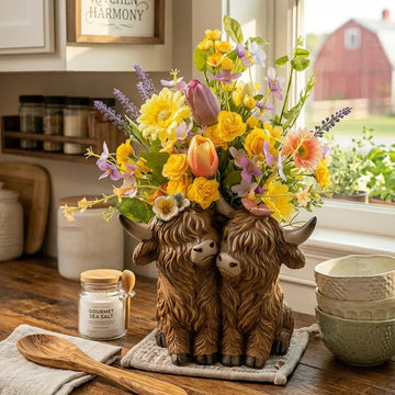 Highland Cow Planter: Rustic Charm Meets Farmhouse Joy