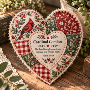 Faith & Comfort Patchwork Heart Decor