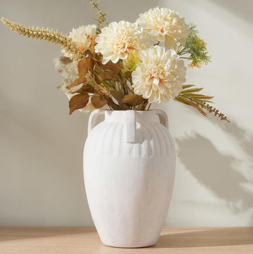 Three-Handle Farmhouse Ceramic Vase