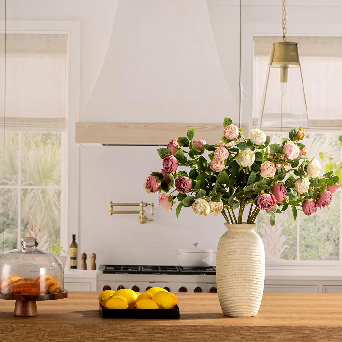 Large Rustic Farmhouse Ceramic Flower Vase