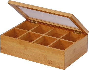 Wooden Tea Box with Acrylic Lid – 12 Inch