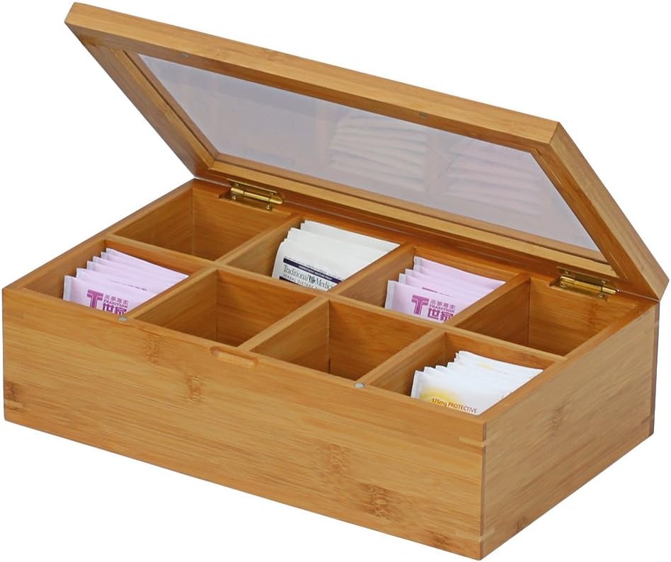 Wooden Tea Box with Acrylic Lid – 12 Inch
