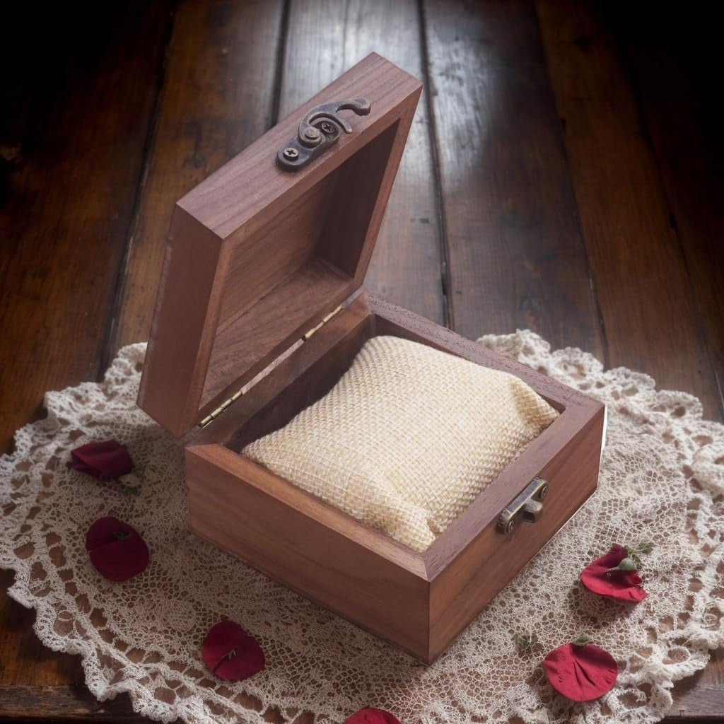 Wood Keepsake Box – Small Jewelry & Watch Storage Box, 3.5"