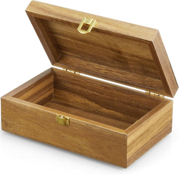 Wood Decorative Box with Lid – Small Jewelry & Keepsake Box, 8"