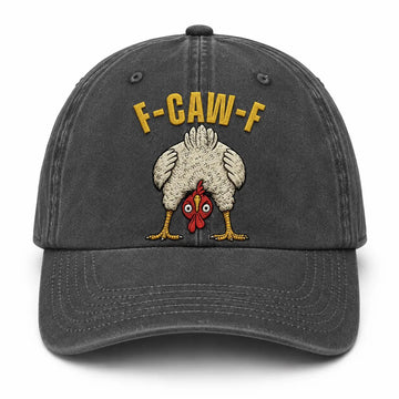 Funny F-Caw-F Embroidered Washed Dad Hat