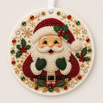 DIY Pearl & Gem Christmas Ornament Collection