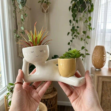 Double Plant Pot with a Funny Twist – Grow Two Plants in One Cute Planter