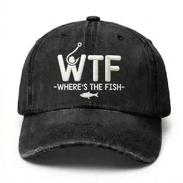 WTF Where's The Fish Hat Funny Fishing Hat