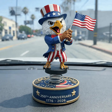 America 250th Anniversary Patriotic Eagle Bobblehead – Car Dashboard Decor