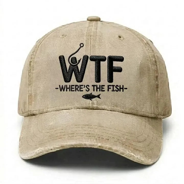 WTF Where's The Fish Hat Funny Fishing Hat