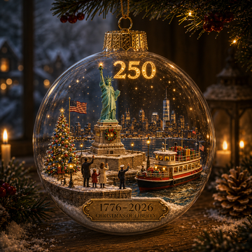 America 250th Anniversary Light - Up Christmas Globe Ornament