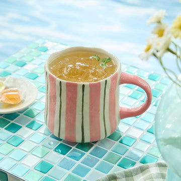 Stripe Ceramic Coffee Mug – Vibrant Striped Design Cute Cup