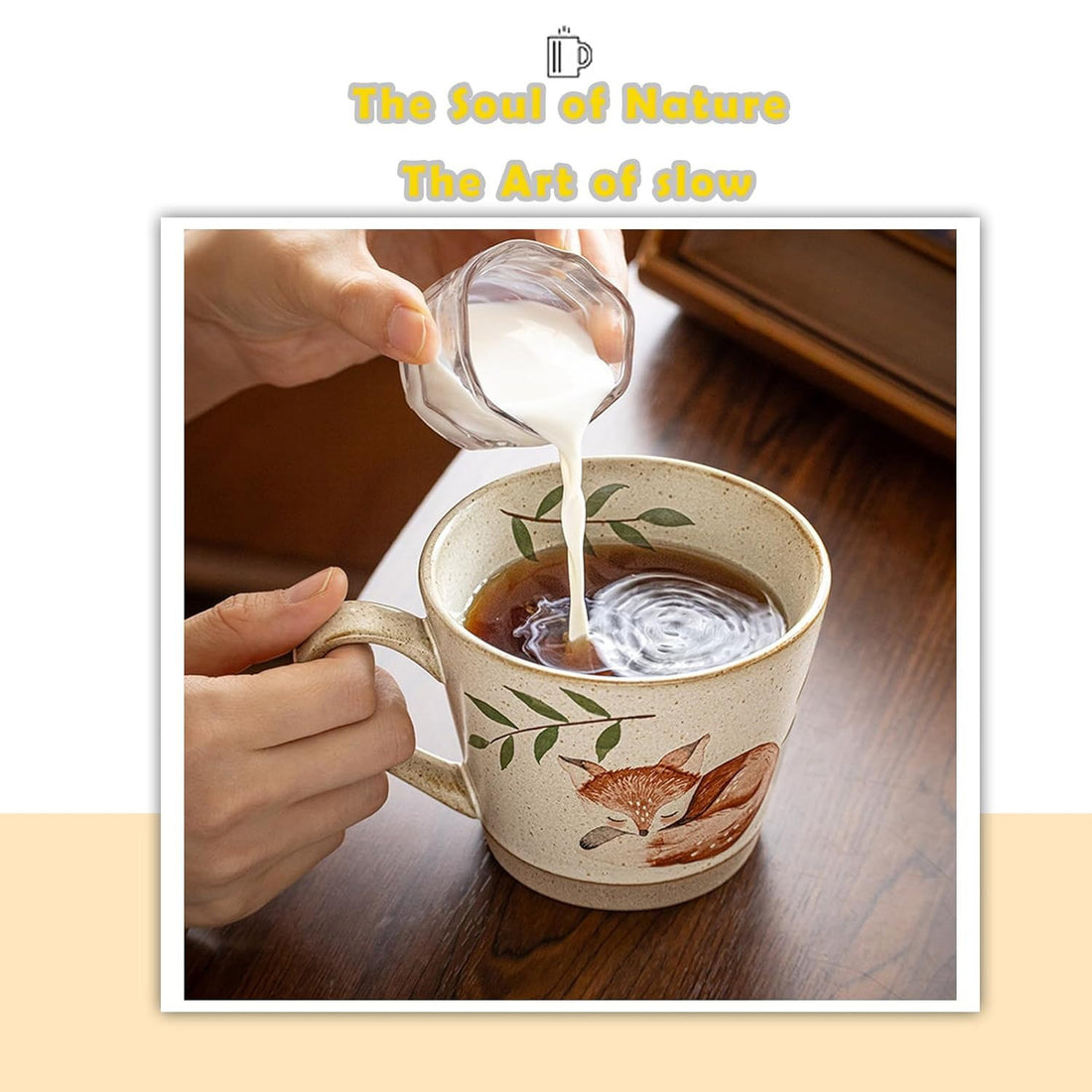 Lovely Ceramic Coffee Mug – Playful Animal Design Pottery Cup