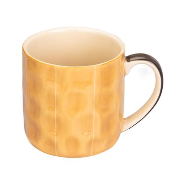 Hand-Painted Underglaze Ceramic Mug – Solid Color Minimalist Amber Stoneware Tea Cup