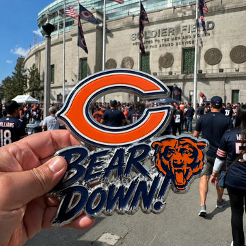 Bear Down Car Emblem Metal Badge