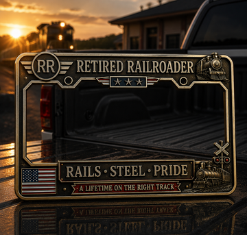 Retired Railroader License Plate Frame