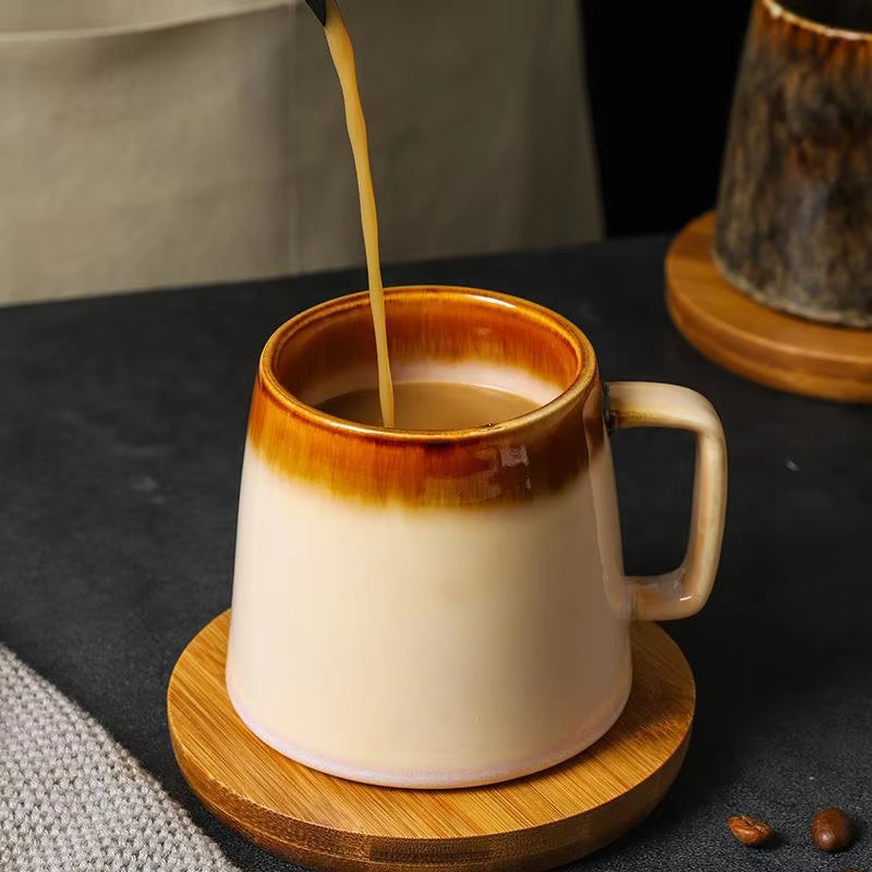 Wabi-Sabi Couple Mugs Ash-Glazed Tea Set
