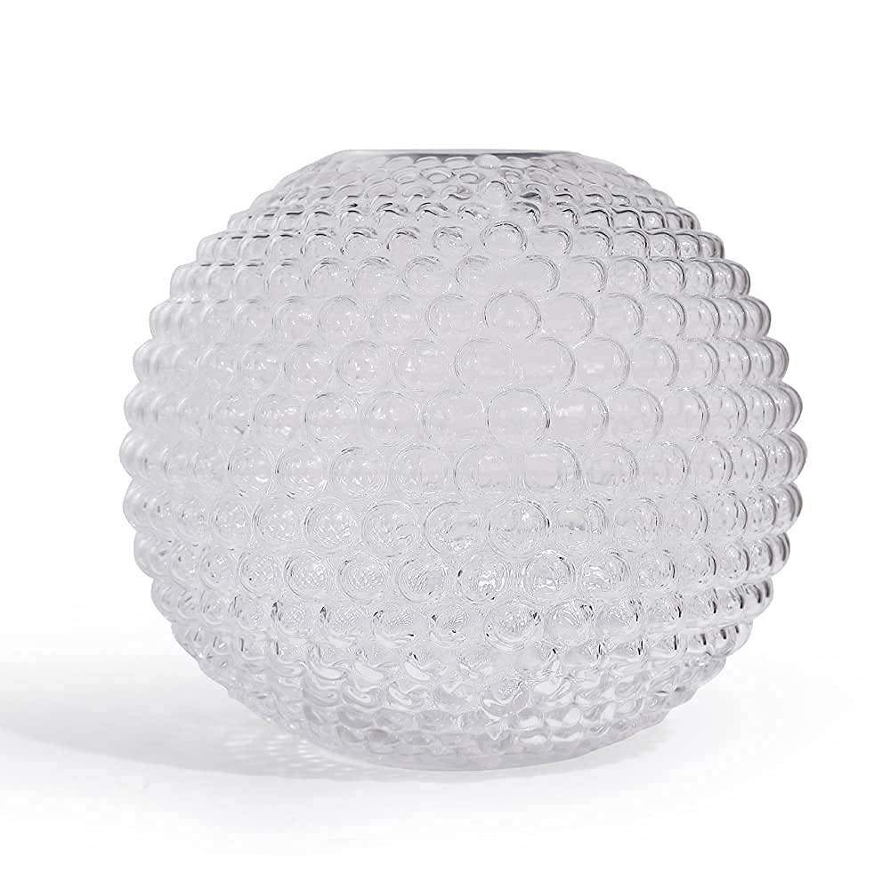Hand-Blown Ribbed Glass Vase