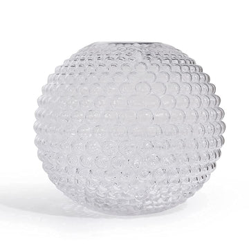 Hand-Blown Ribbed Glass Vase