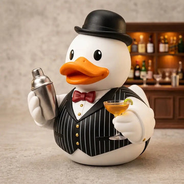 The Master Mixologist Duck Figurine - Bow Tie Bar Decor