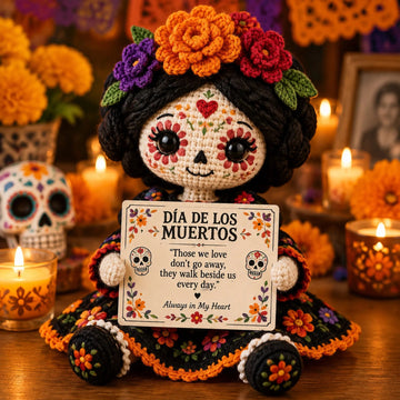 Handcrafted Día de los Muertos Crochet Doll