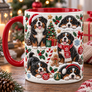 Bernese Mountain Dog 3D Effect Printed Accent Mug