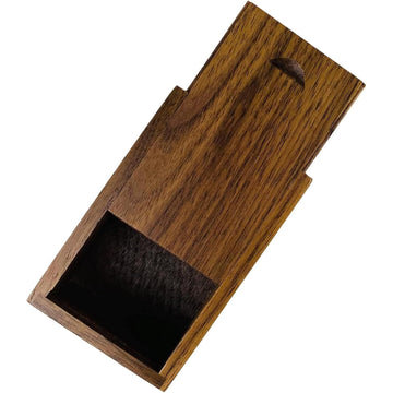 Small Wood Gift Box with Sliding Magnetic Lid – Tiny Walnut Keepsake Box