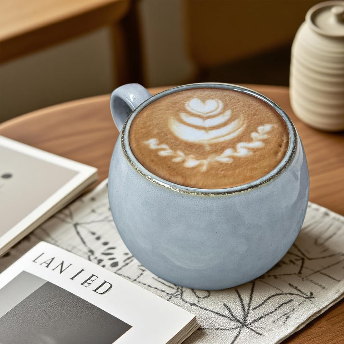 Large Ceramic Coffee Mug – Vintage Tea Cup with Handle