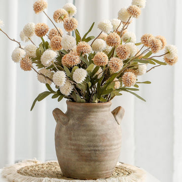 Vintage Farmhouse Ceramic Vase with Handle