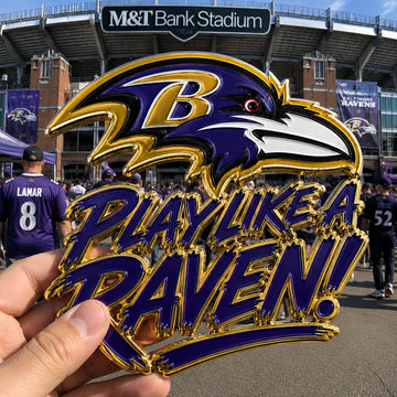 Play Like a Raven Car Emblem Metal Badge