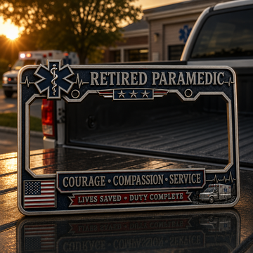 Retired Paramedic License Plate Frame