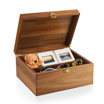 Large Acacia Wooden Keepsake Box – Decorative Storage Box