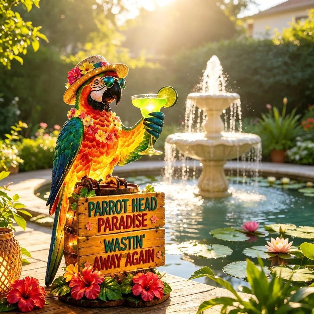 Solar-Powered Waterproof Parrot Paradise Tropical Garden Decorative Light