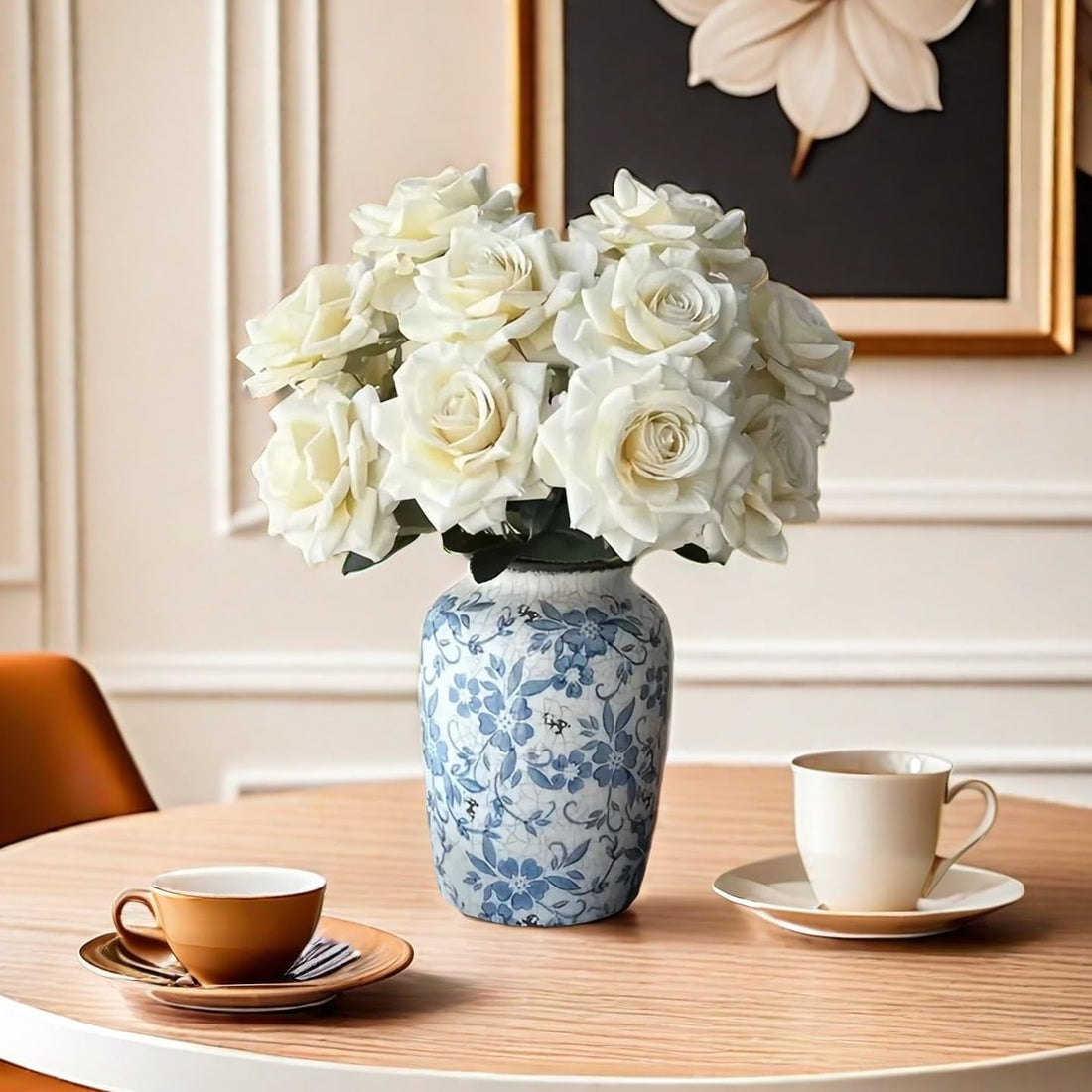 Vintage Blue & White Porcelain Vase
