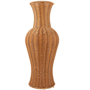 Rustic Woven Rattan Floor Vase