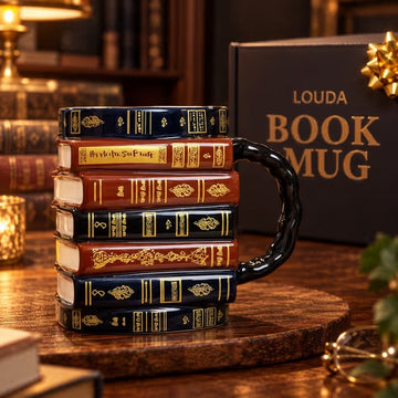3D Stacked Vintage Book Mug