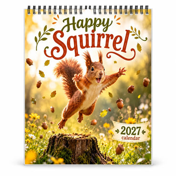 Happy Squirrel Wall Calendar 2027