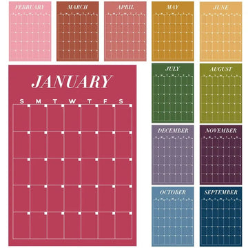Back to School Large Wall Calendar - Dry Erase Undated Weekly 12 Monthly Planner