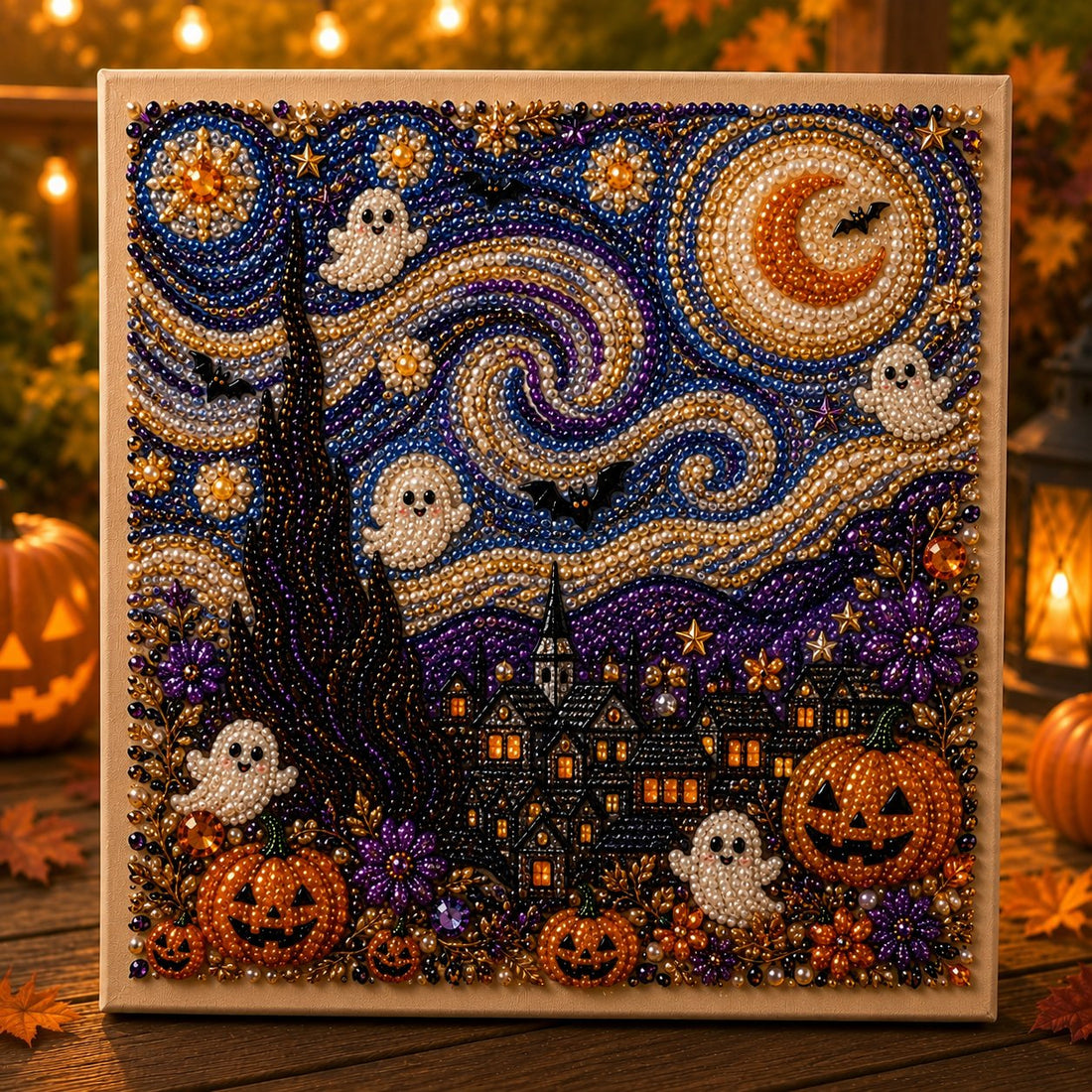 3D Pearl Halloween Wall Art Kit DIY Spooky Decor