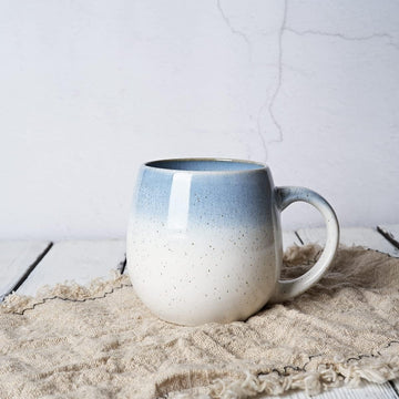 Large Egg-Shaped Ceramic Coffee Mug – Reactive Glaze Round Big Tea Cup