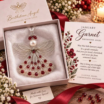 Handmade Birthstone Angel Wire Ornament