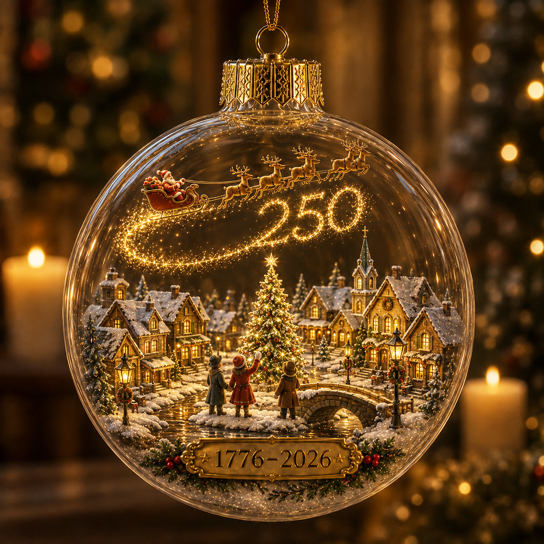 America 250th Anniversary Light - Up Christmas Globe Ornament