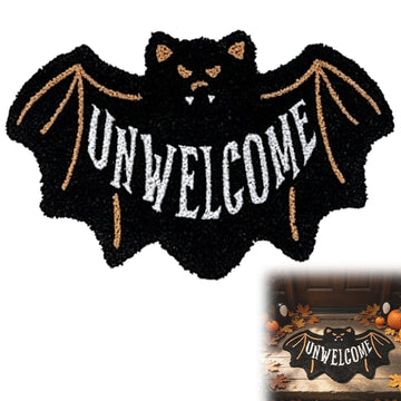 Halloween Unwelcome Bat Thick Polyester Indoor Entryway Mat