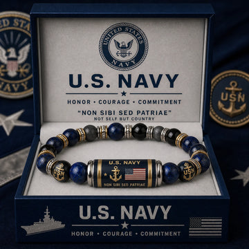 U.S. Navy Non Sibi Sed Patriae Tribute Beaded Bracelet