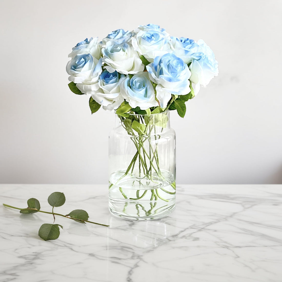 Clear Glass Cylinder Vase – 9" Large Thick Glass Flower Vase