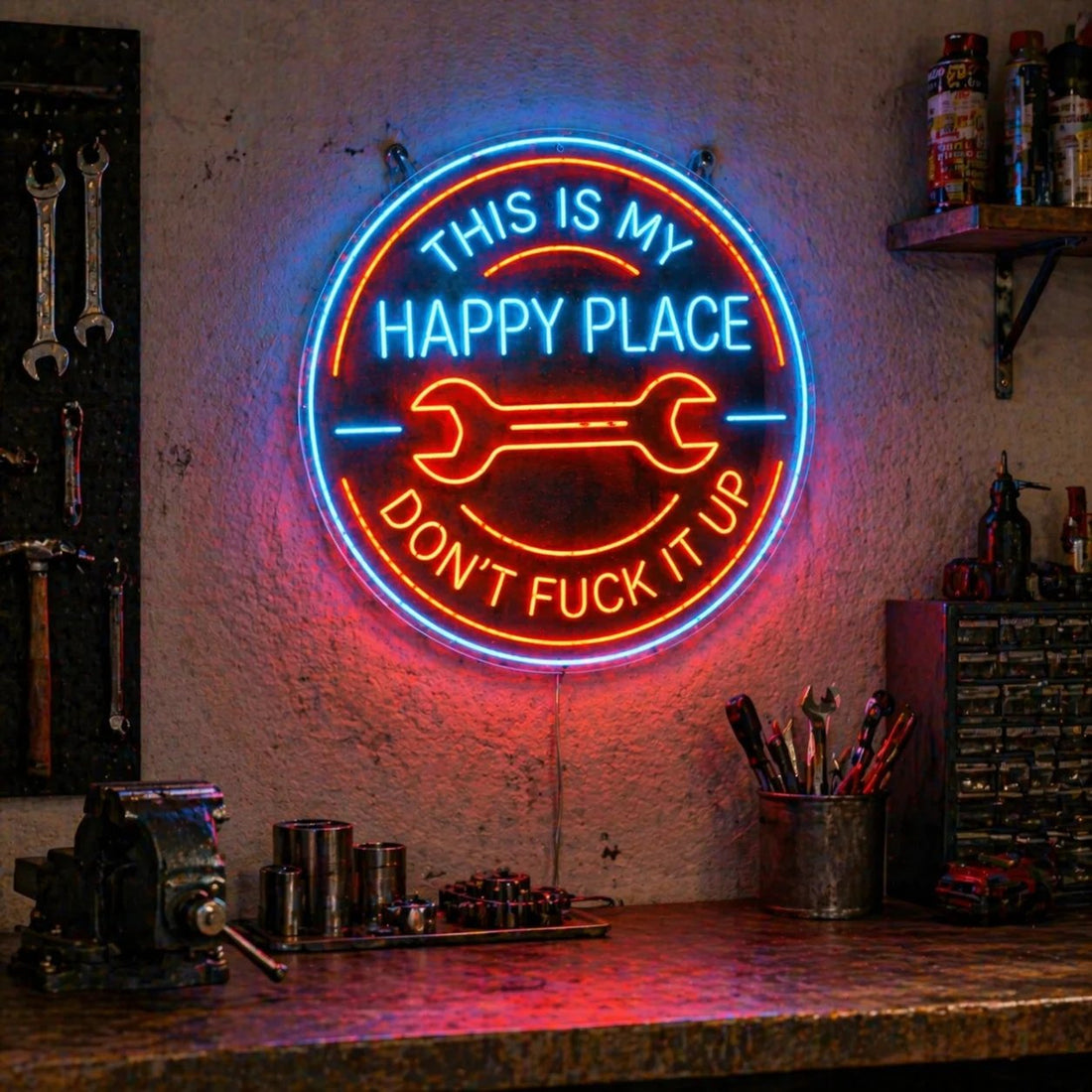 This Is My Happy Place Neon Garage Sign