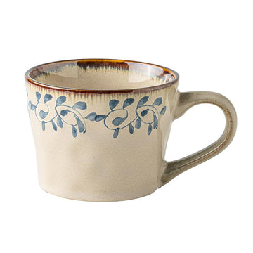 Hand-Painted Floral Ceramic Coffee Cup – Vintage Large Capacity Mug