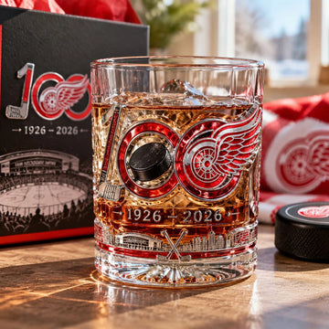 Detroit Red Wings 100th Anniversary Commemorative Glass