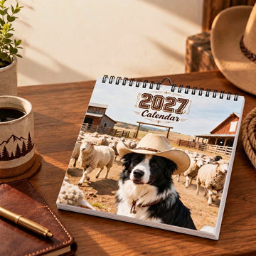 Cowboy Border Collie 2027 Calendar