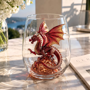 "Crimson Dragon" Glass Tumbler
